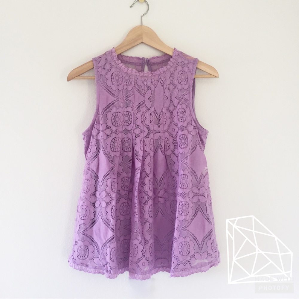 Doe & Rae Lilac Lace Swing Top - Picture 3 of 5